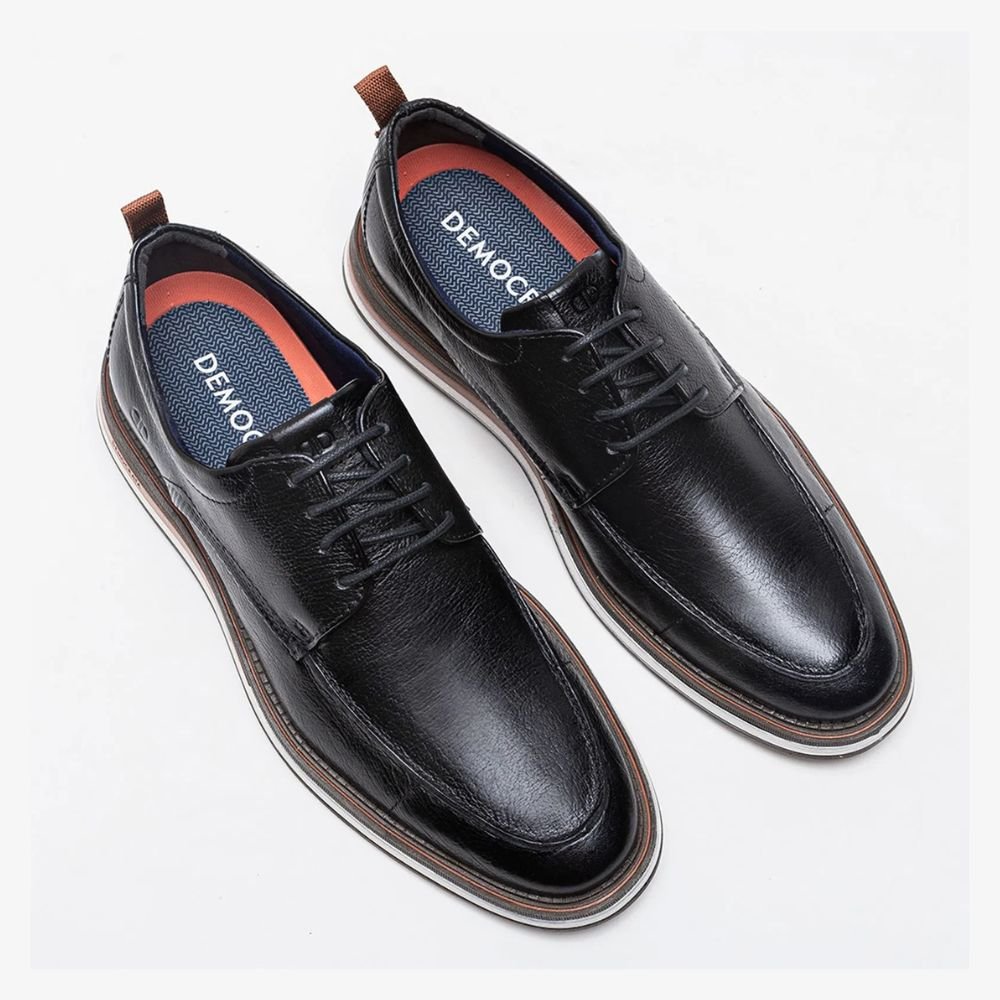 Sapato Masculino Esporte Fino Democrata Metropolitan Type Preto Preto 2