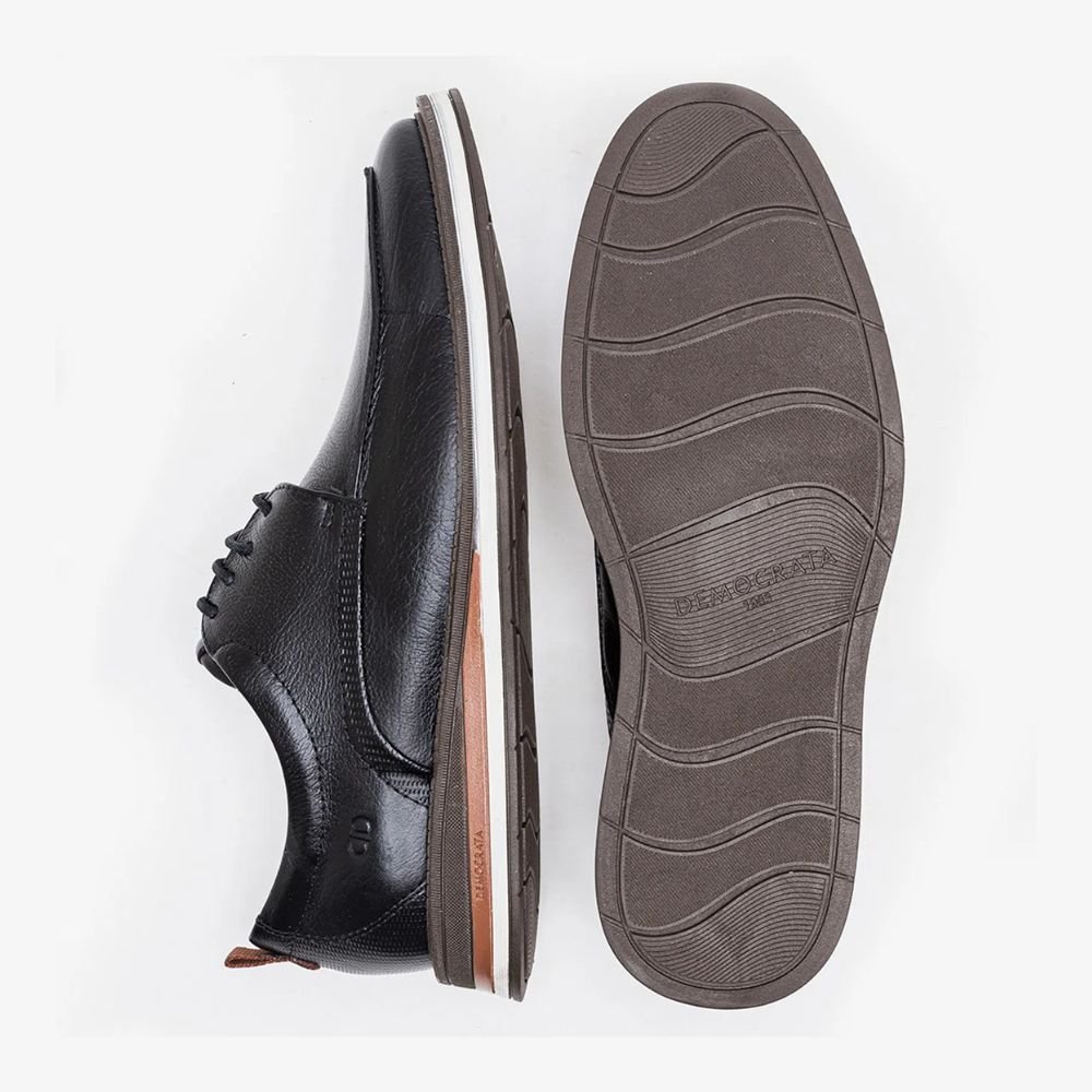 Sapato Masculino Esporte Fino Democrata Metropolitan Type Preto Preto 4