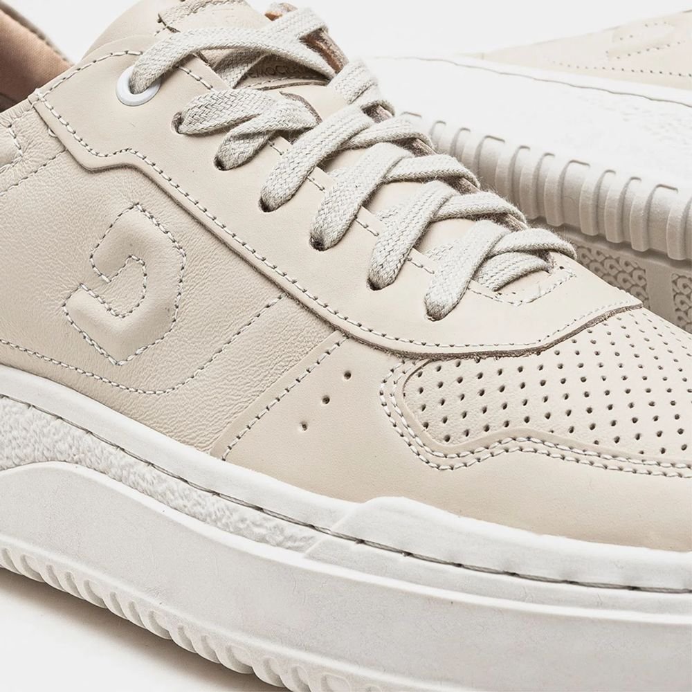 Sapatênis Masculino Democrata Denim Block Creme Bege 3