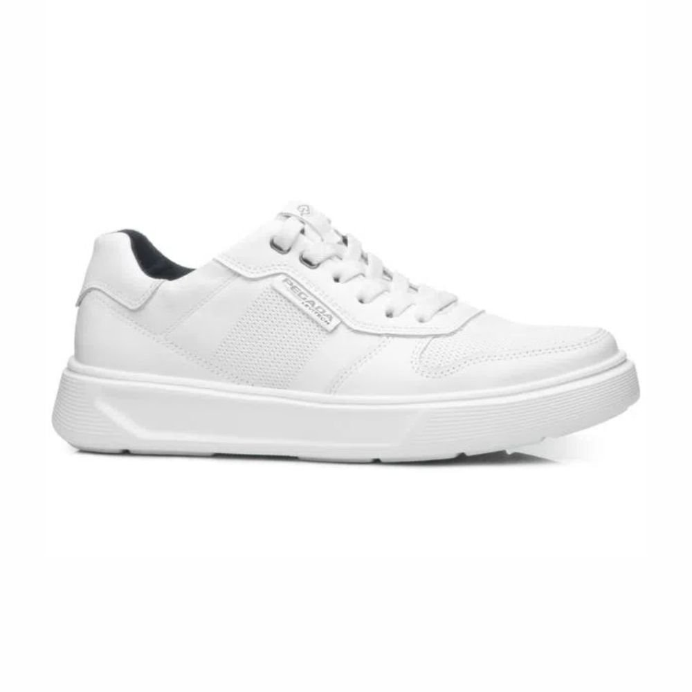 Sapatênis Masculino Em Couro Pegada Branco Branco 1