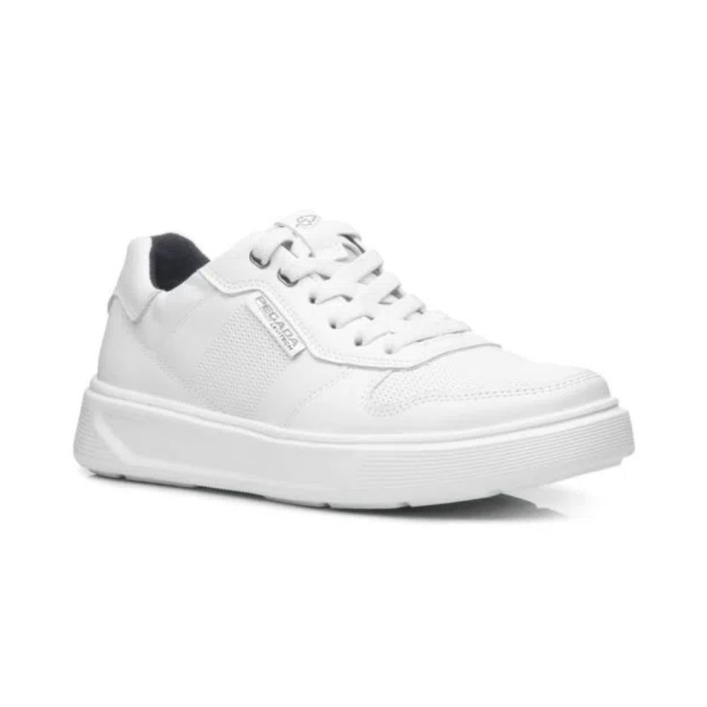 Sapatênis Masculino Em Couro Pegada Branco Branco 3