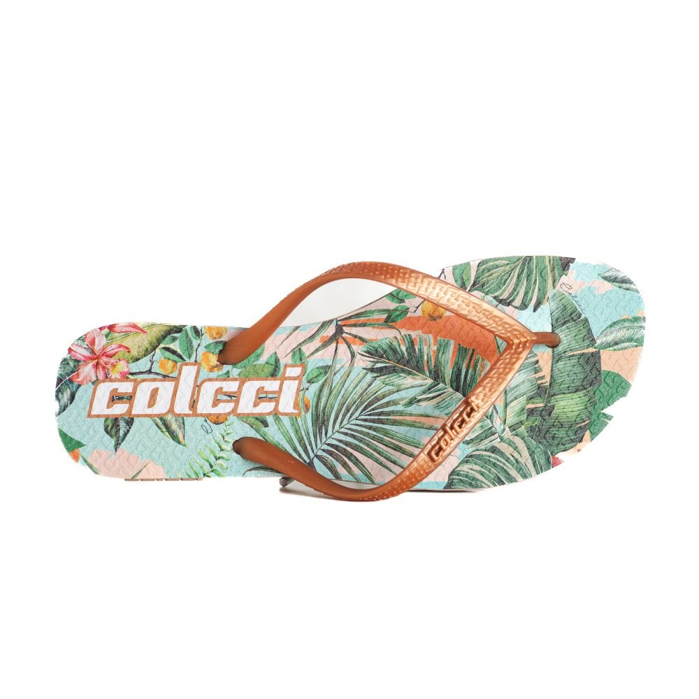 Chinelo Feminino Dedo Colcci 1580101374 Marrom/Verde 3