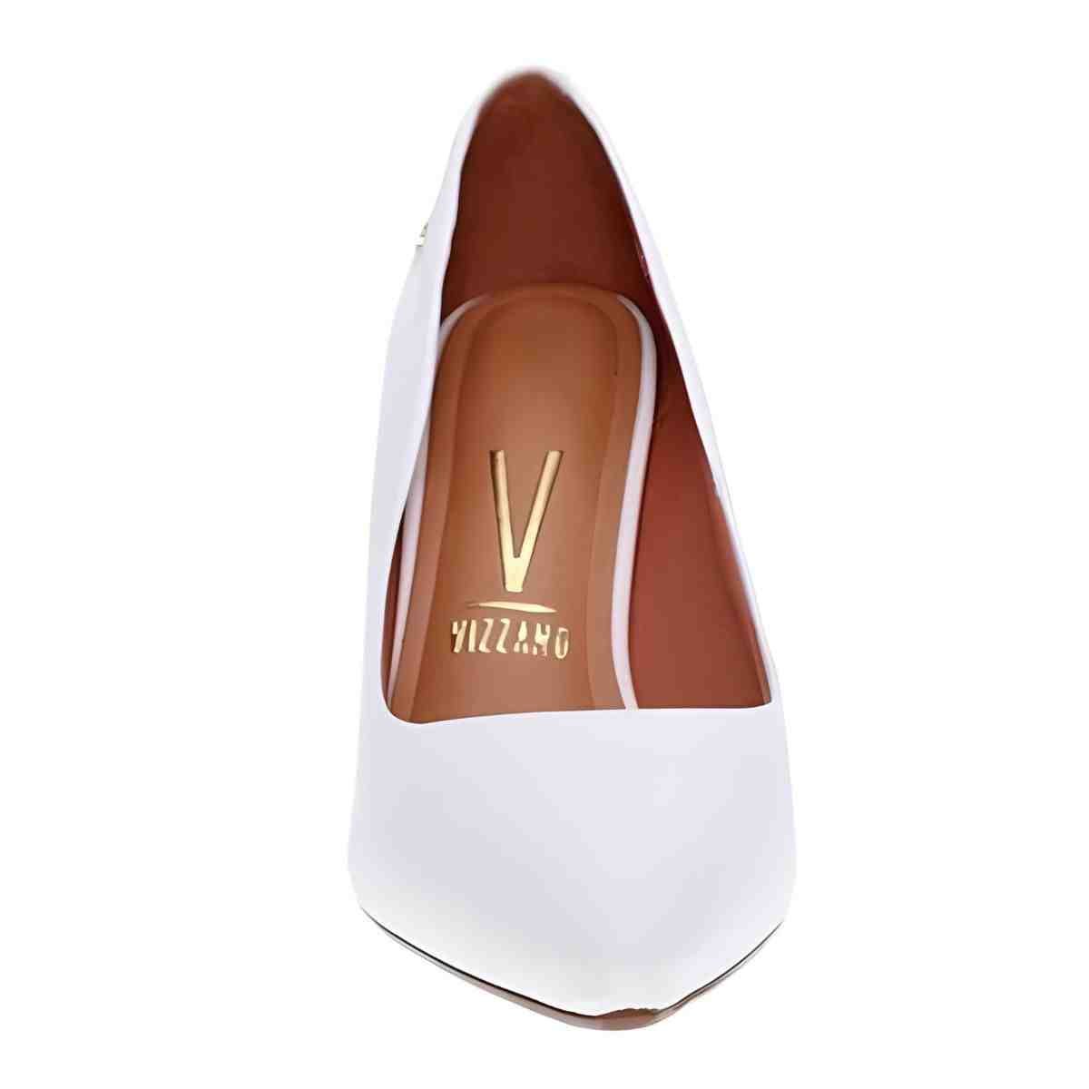 Sapato Feminino Scarpin Salto Alto Vizzano Branco Branco 5