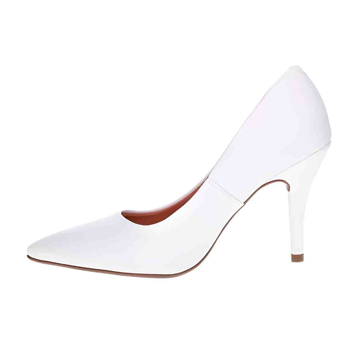 Sapato Feminino Scarpin Salto Alto Vizzano Branco Branco 6