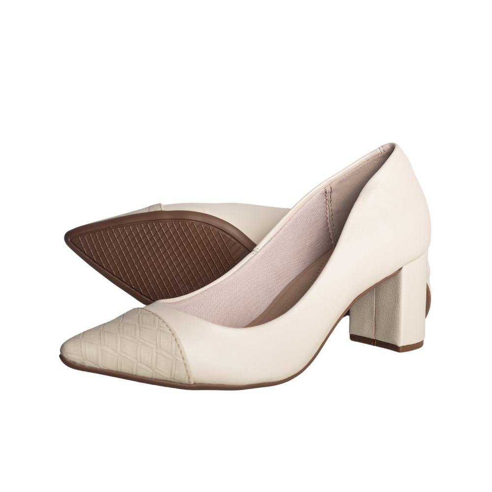 Sapato Feminino Salto Médio Beira Rio 4241.114 Bege 2