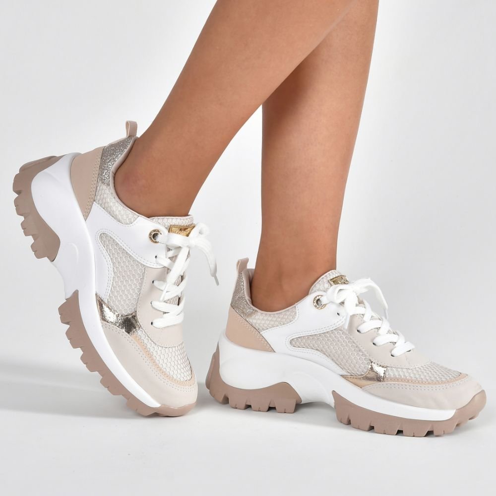 Tênis Moda Casual Feminino Via Marte 23-1304-03 Bege 2