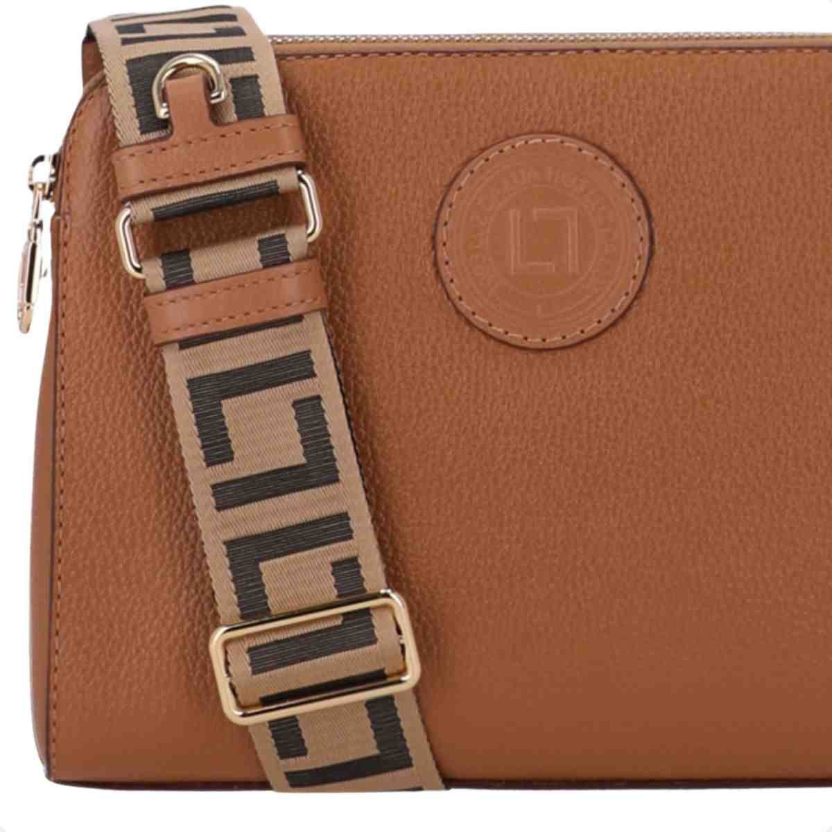 Bolsa Feminina Bella Pequena Couro Luz Da Lua Ordine Amêndoa Amêndoa 6