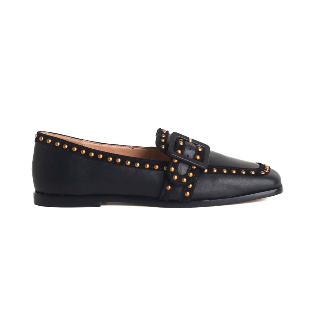 Sapato Feminino Mocassim Luiza Barcelos Preto Preto 4