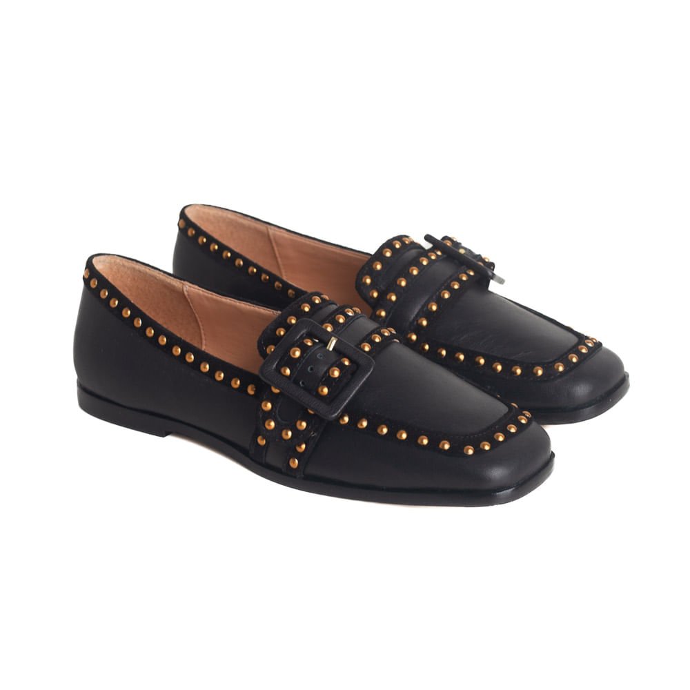 Sapato Feminino Mocassim Luiza Barcelos Preto Preto 5