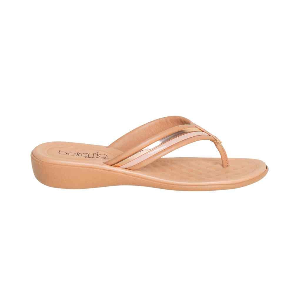 Tamanco Feminino Anabela Beira Rio Nude/Rosa/Ouro Rosado 4