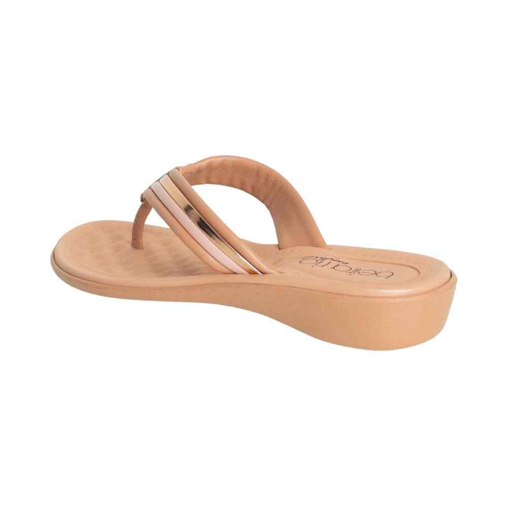 Tamanco Feminino Anabela Beira Rio Nude/Rosa/Ouro Rosado 7