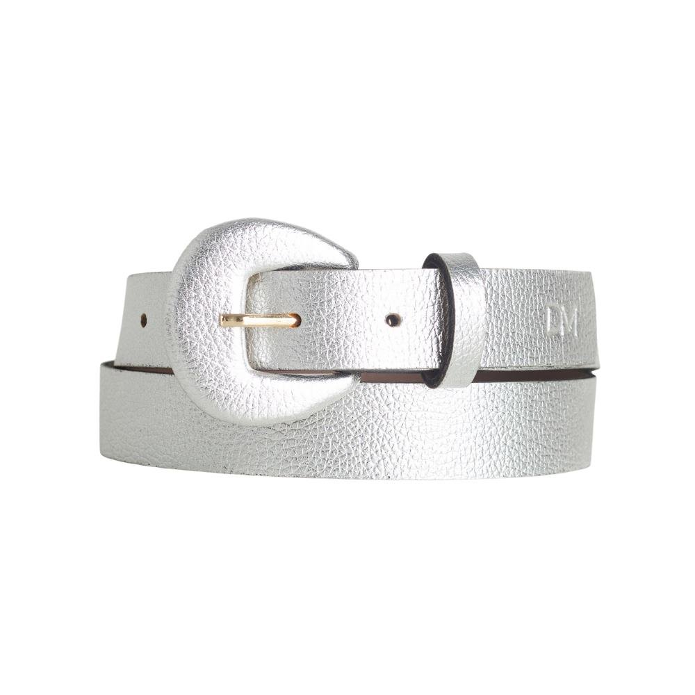 Cinto Gabi Médio Feminino Dayane Magalhães Prata Com Fivela Em Couro Prata 3