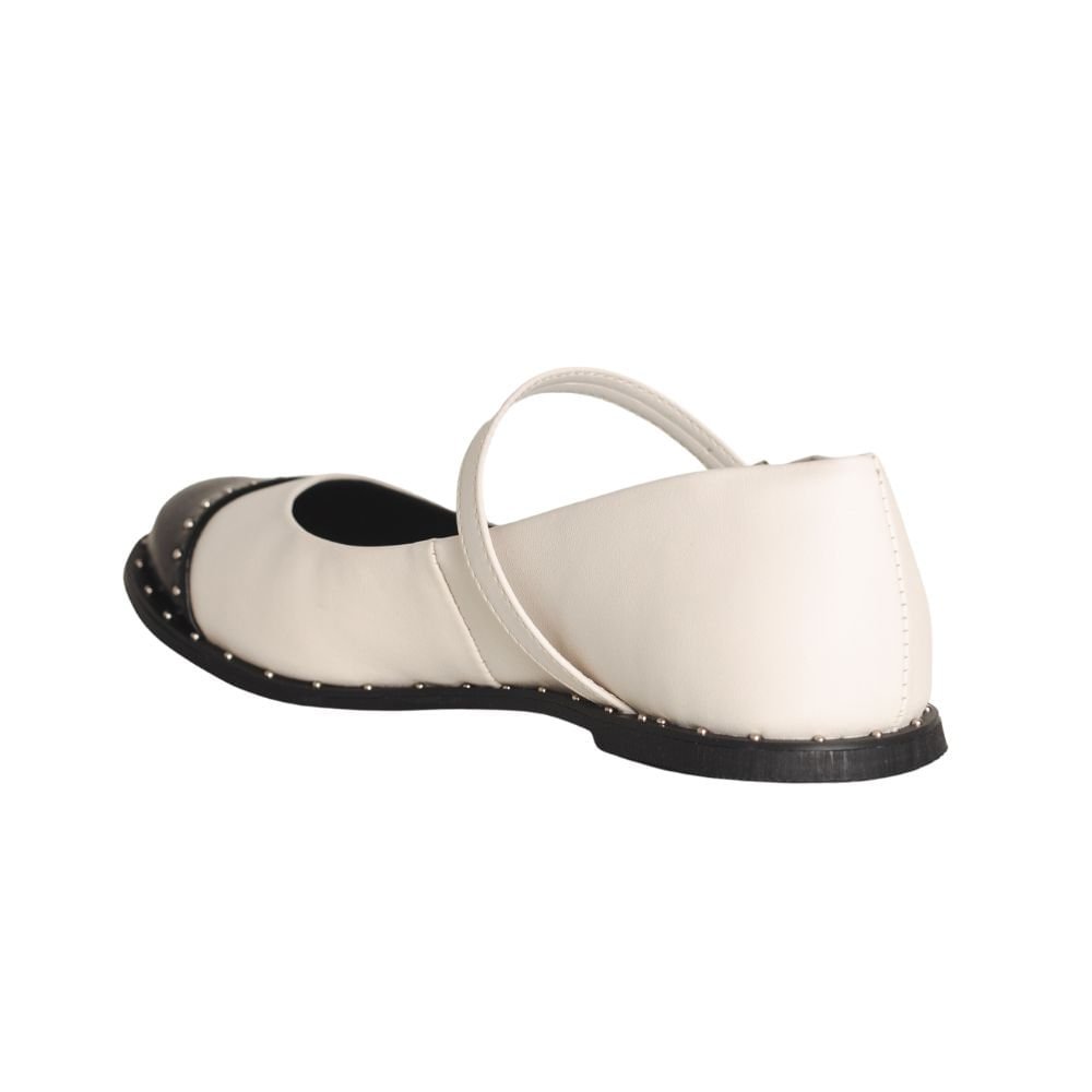 Sapatilha Intense Feminina Dayane Magalhães Off White E Preta Branco 4