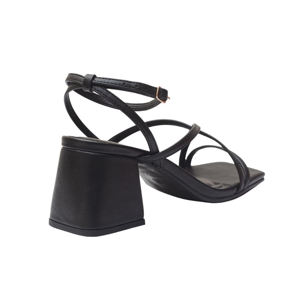 Sandália Equilíbrio Feminina Salto Bloco Dayane Magalhães Preta Preto 4