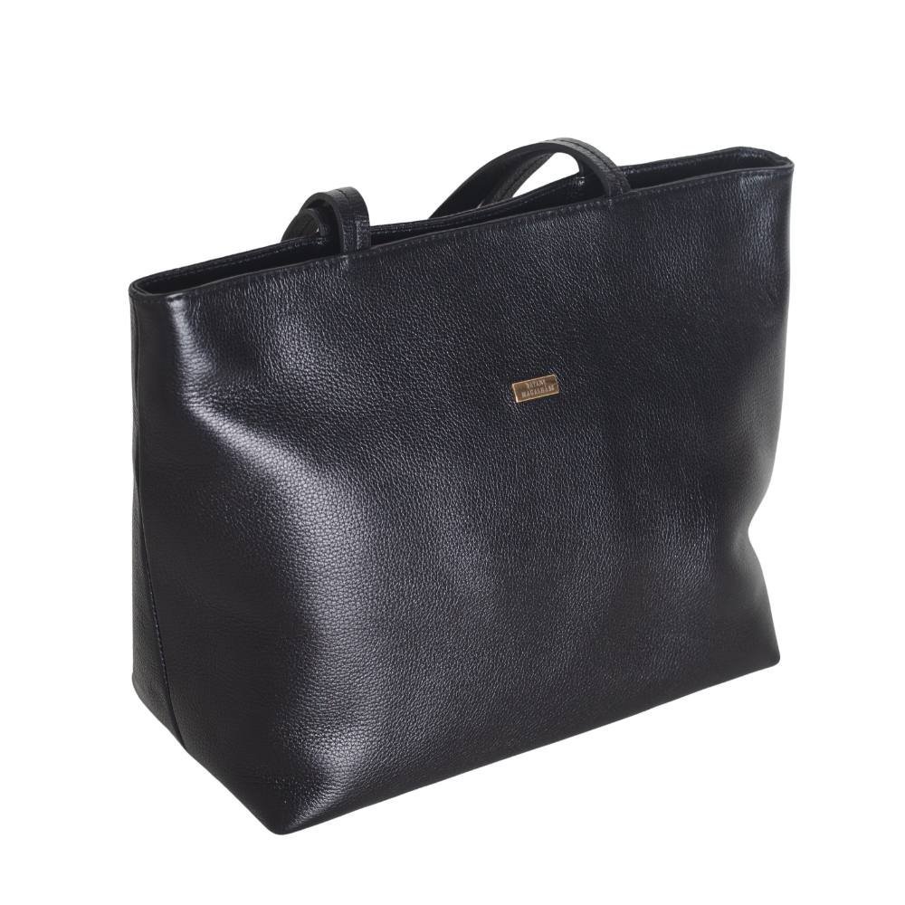 Bolsa Feminina Grande Dayane Magalhães Couro Preta Preto 2