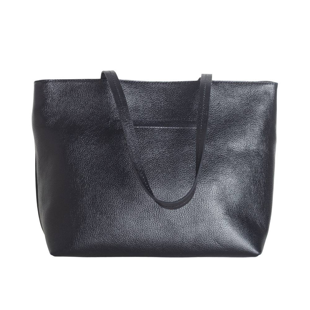 Bolsa Feminina Grande Dayane Magalhães Couro Preta Preto 3