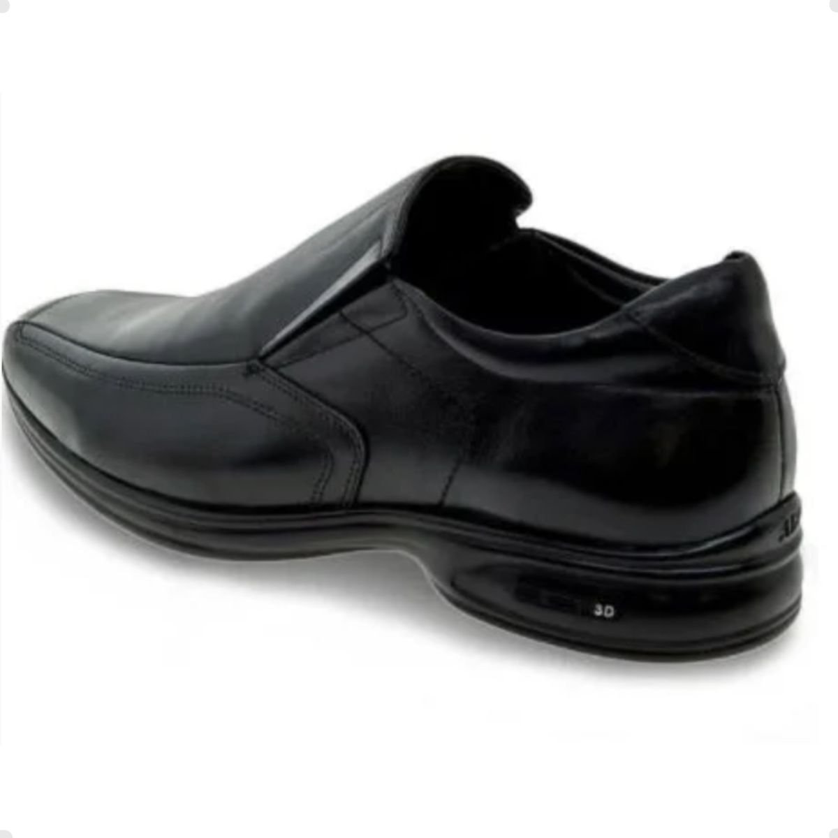 Sapato Masculino Conforto Jota Pé 3d Preto Preto 5