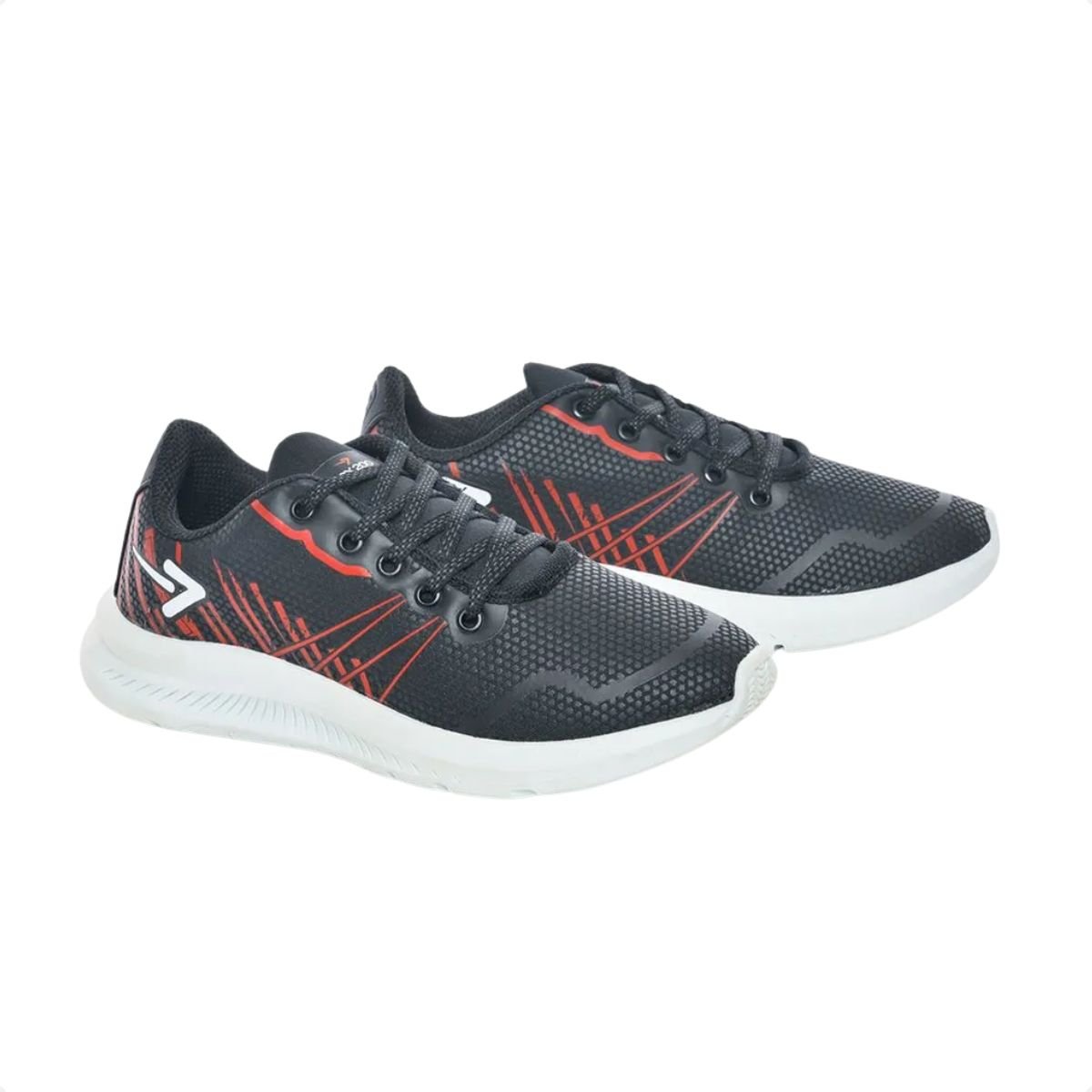 Tênis Masculino Running Jogging Box 200 Preto E Vermelho Preto/Vermelho 2