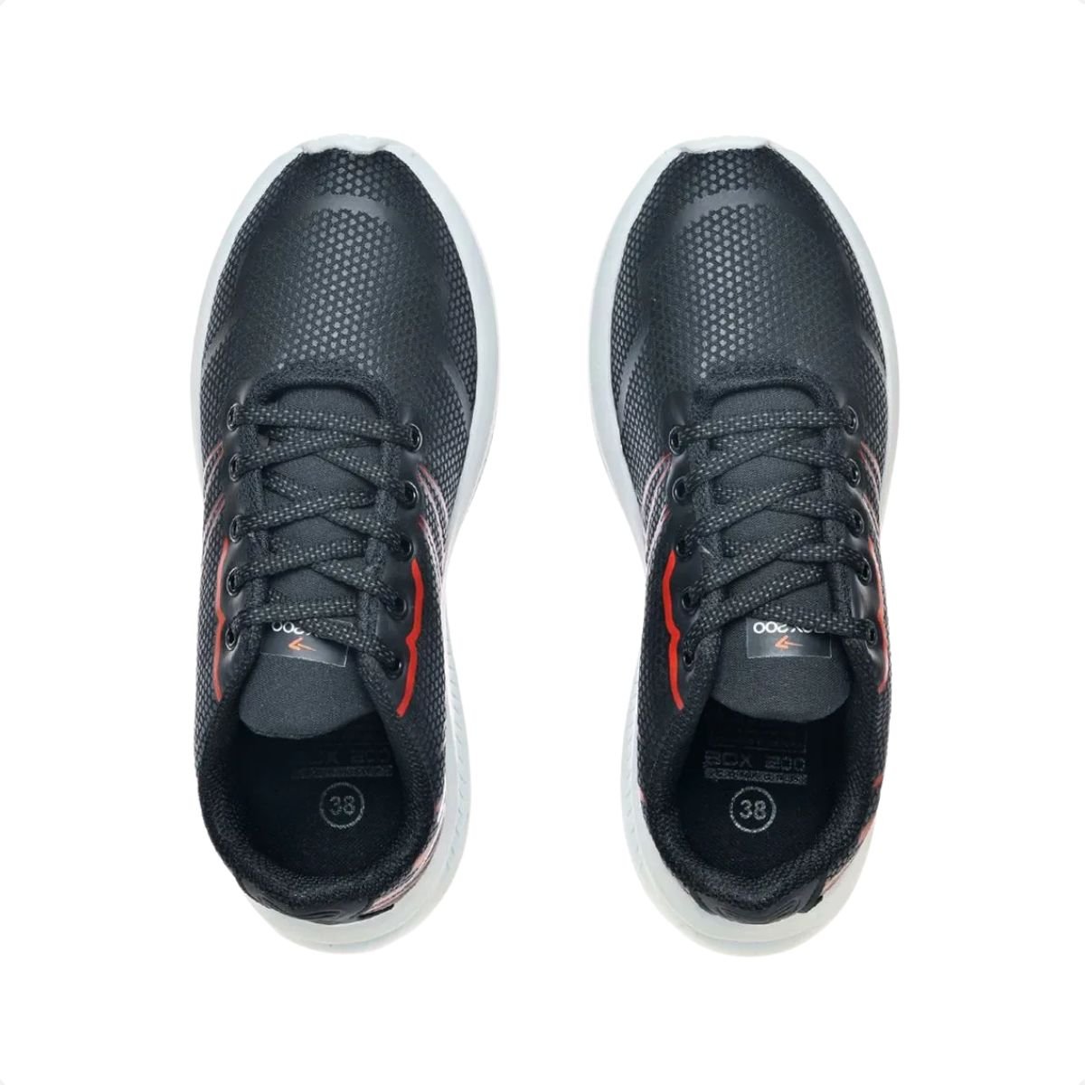 Tênis Masculino Running Jogging Box 200 Preto E Vermelho Preto/Vermelho 3