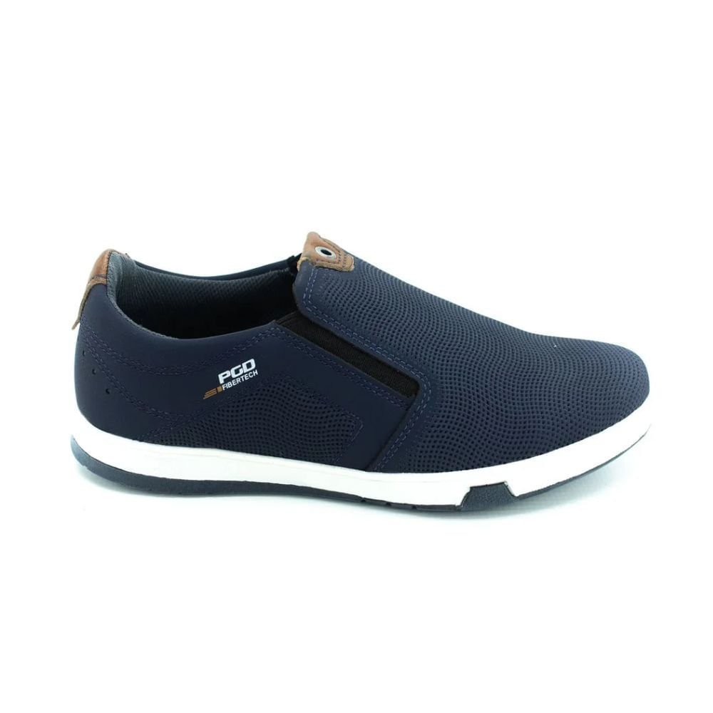 Sapatênis Masculino Pegada Em Couro Azul Azul 4