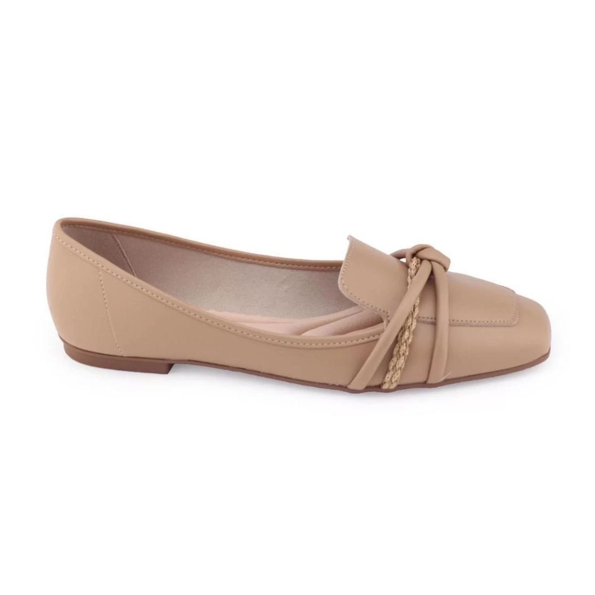 Sapato Fem Mocassim Moleca 5737.212 Bege 1