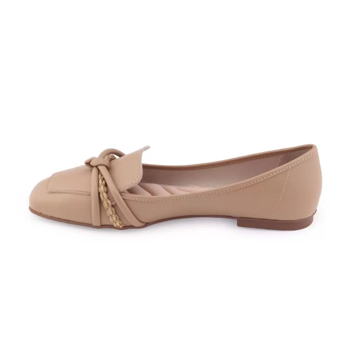 Sapato Fem Mocassim Moleca 5737.212 Bege 2