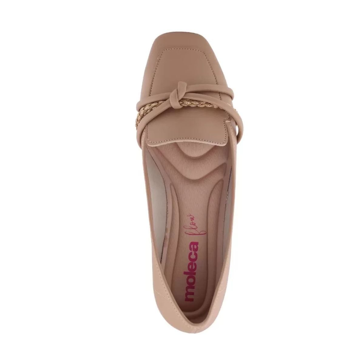 Sapato Fem Mocassim Moleca 5737.212 Bege 3