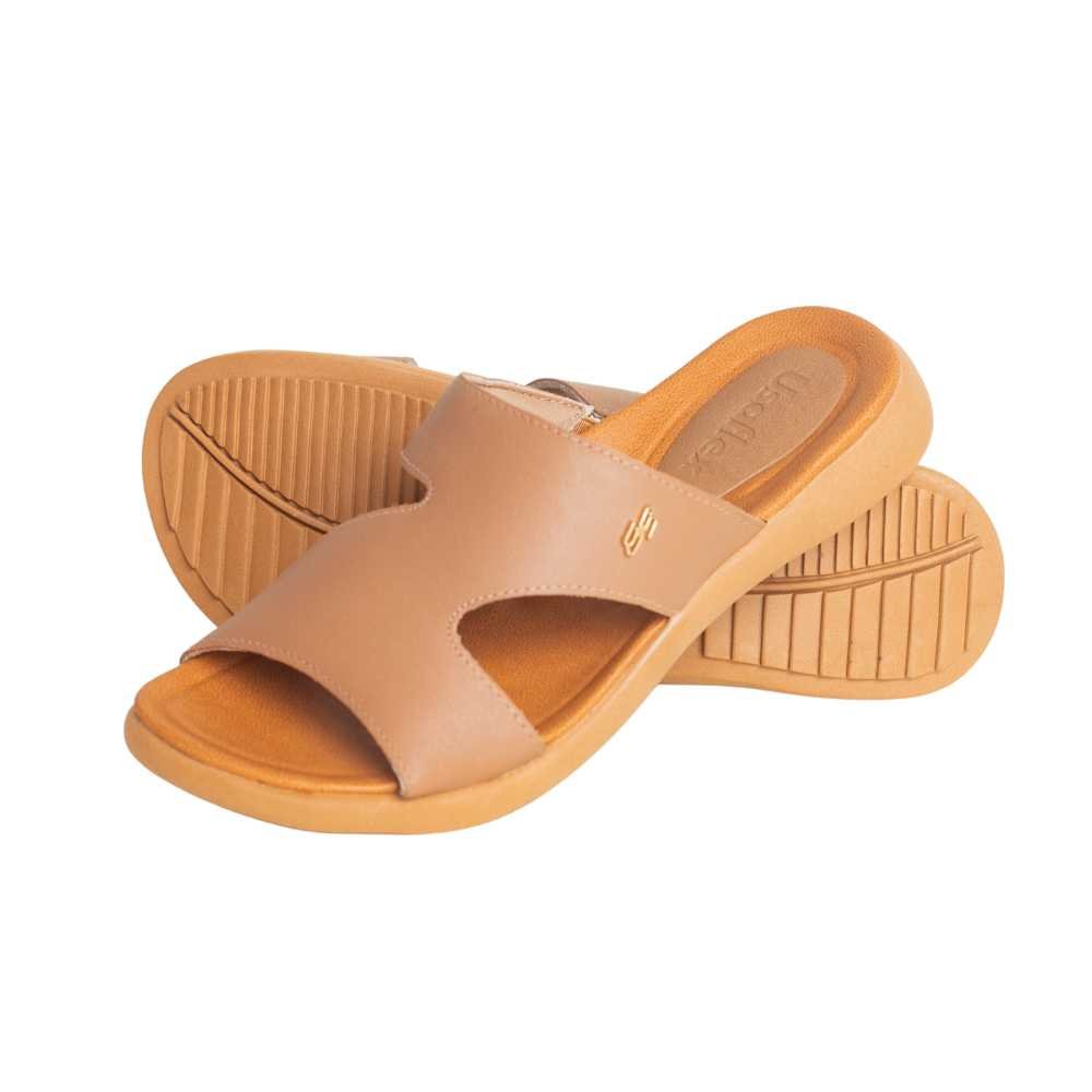 Tamanco Feminino Rasteiro Usaflex Ag0206 Camel 3