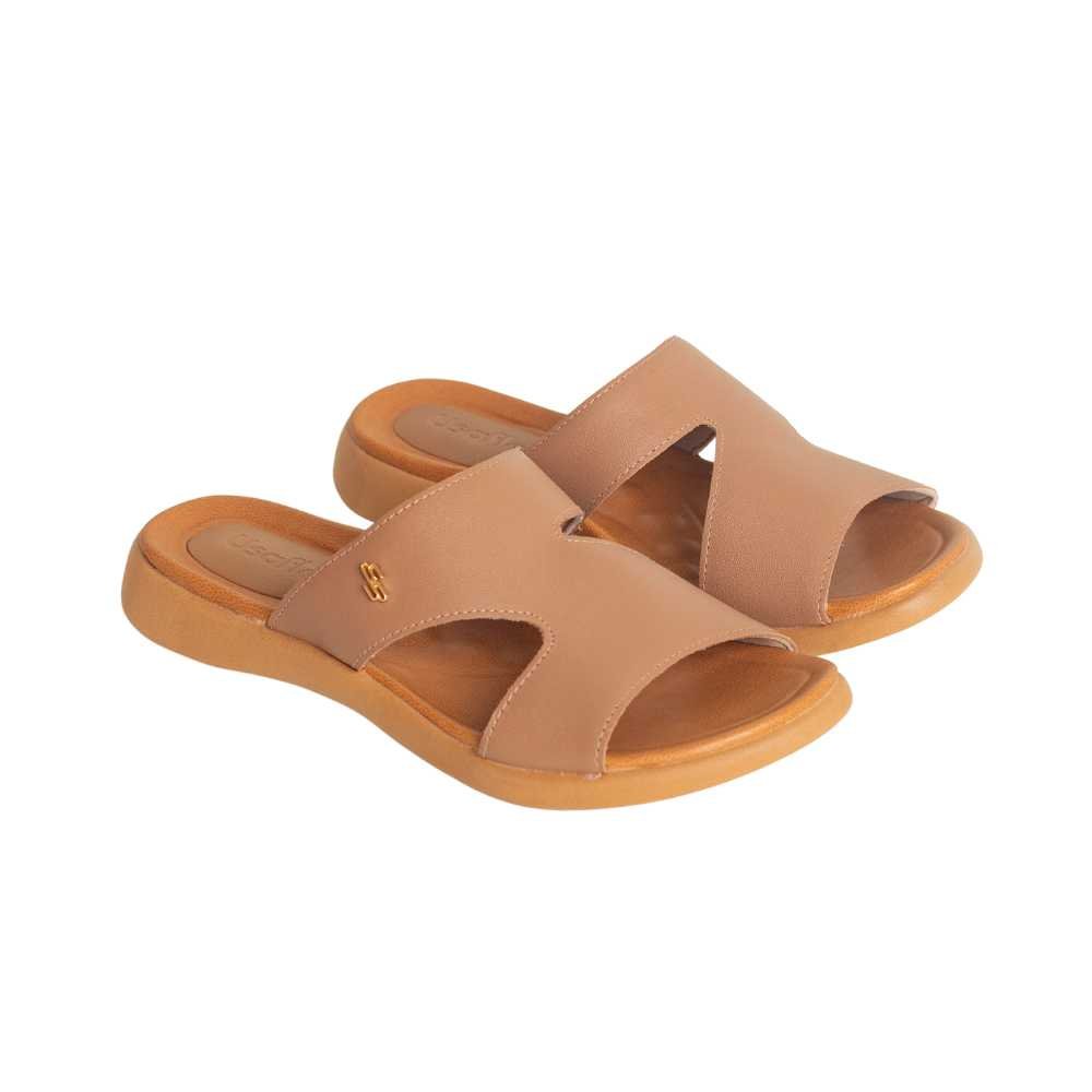 Tamanco Feminino Rasteiro Usaflex Ag0206 Camel 6