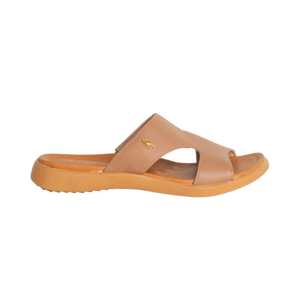 Tamanco Feminino Rasteiro Usaflex Ag0206 Camel 10