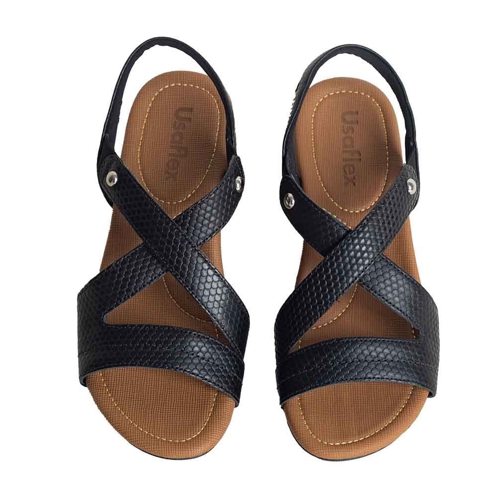 Sandalia Fem Anabela Usaflex R1804 Preto 3