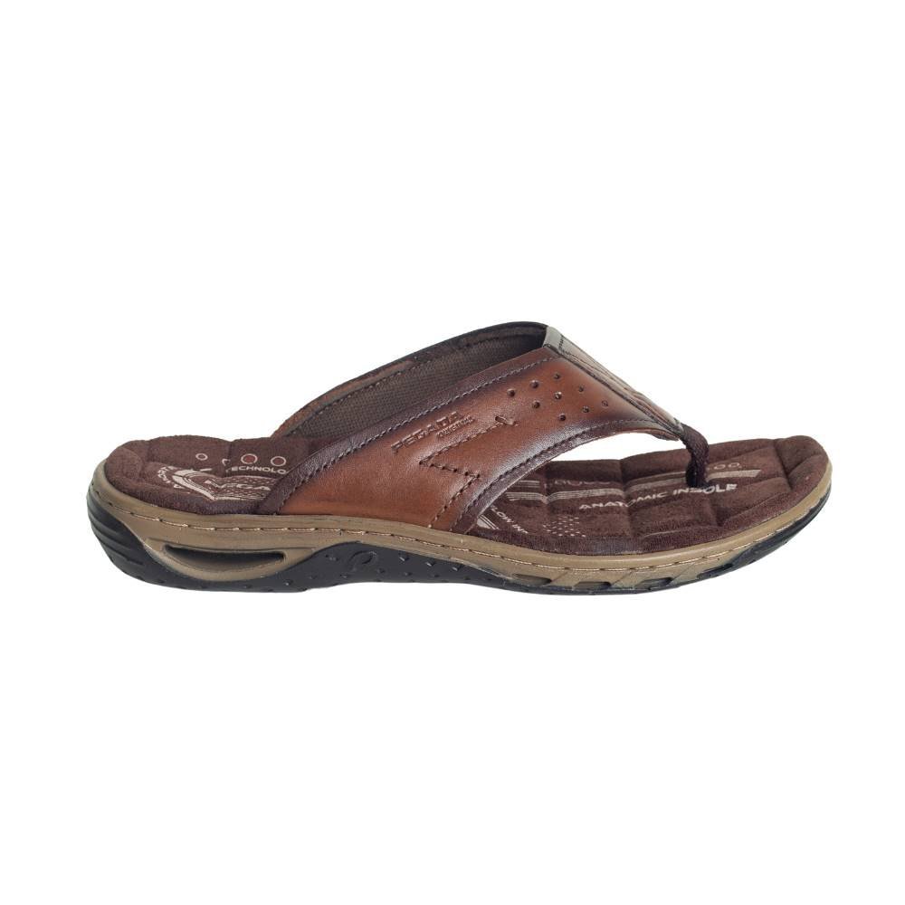 Chinelo Masculino Dedo Em Couro Pegada Marrom Marrom 5