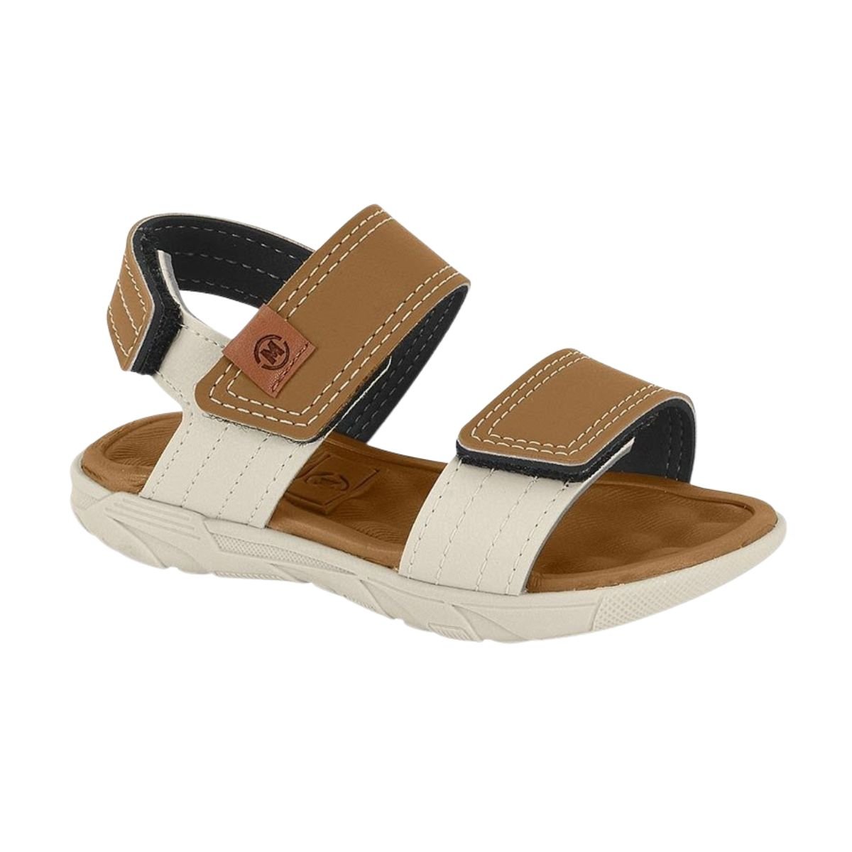 Sandalia Bebe Papete Molekinho 2135.153-13958.76941 Caramelo/Branco 2
