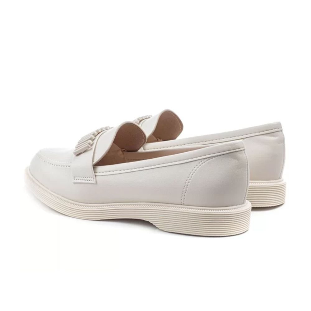 Sapato Feminino Mocassim Moleca Branco Branco 3