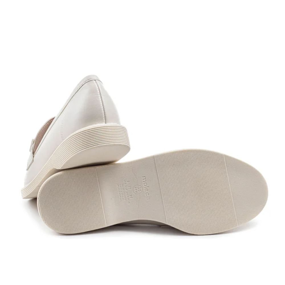 Sapato Feminino Mocassim Moleca Branco Branco 4