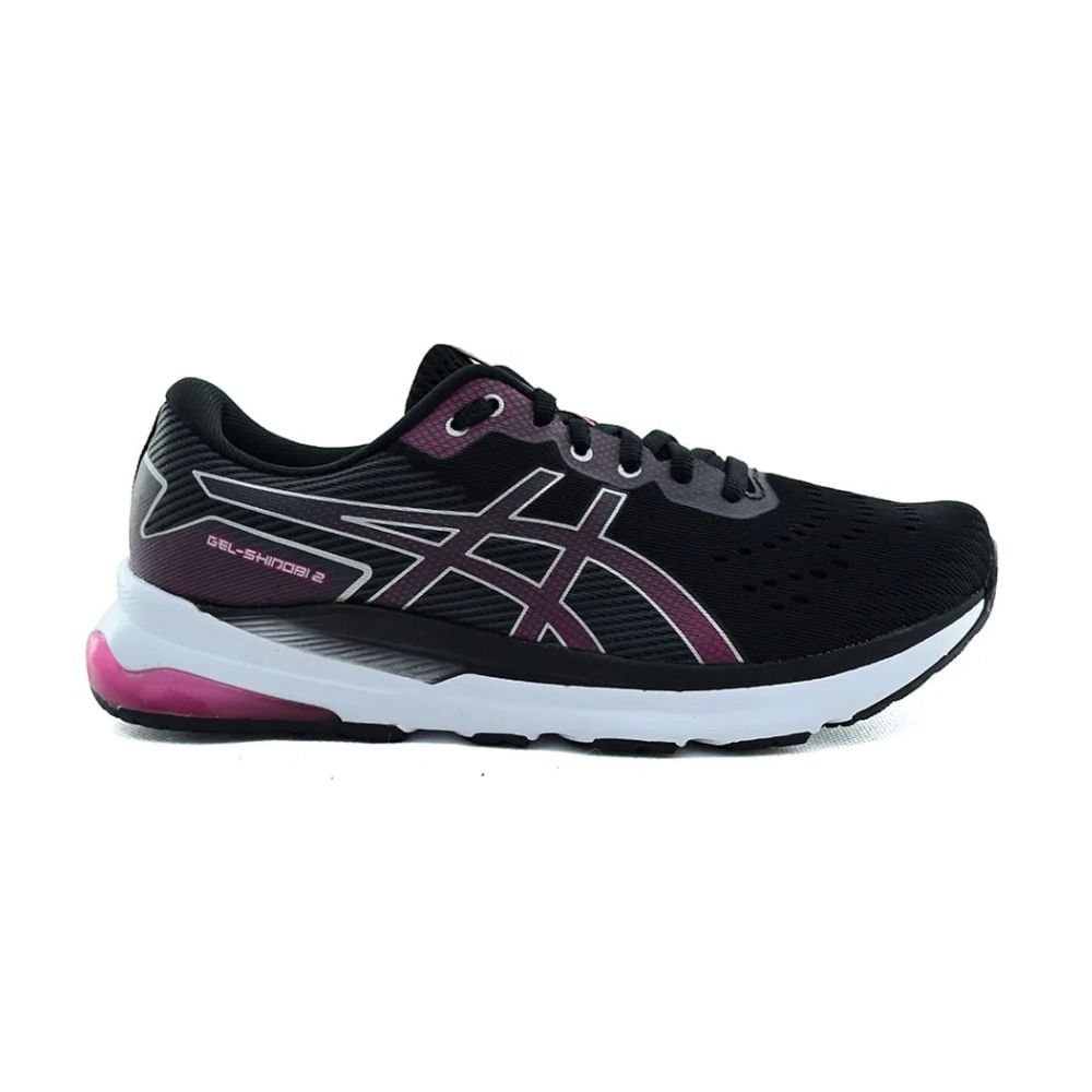 Tênis Running Feminino Asics Gel Shinobi 2 Preto E Rosa Preto 1