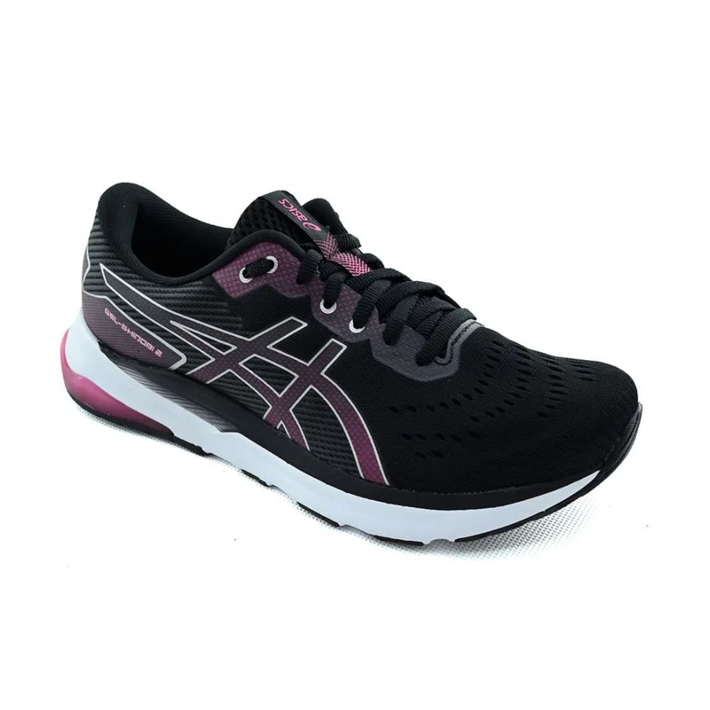 Tênis Running Feminino Asics Gel Shinobi 2 Preto E Rosa Preto 2