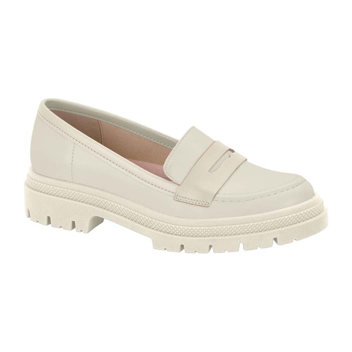 Sapato Feminino Mocassim Moleca 5775.105- Branco 1