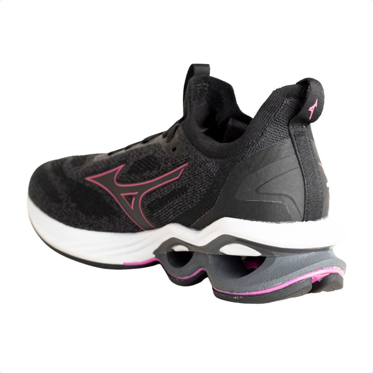 Tenis Running Wave Creation 24 Mizuno Preto/Cinza/Rosa 5