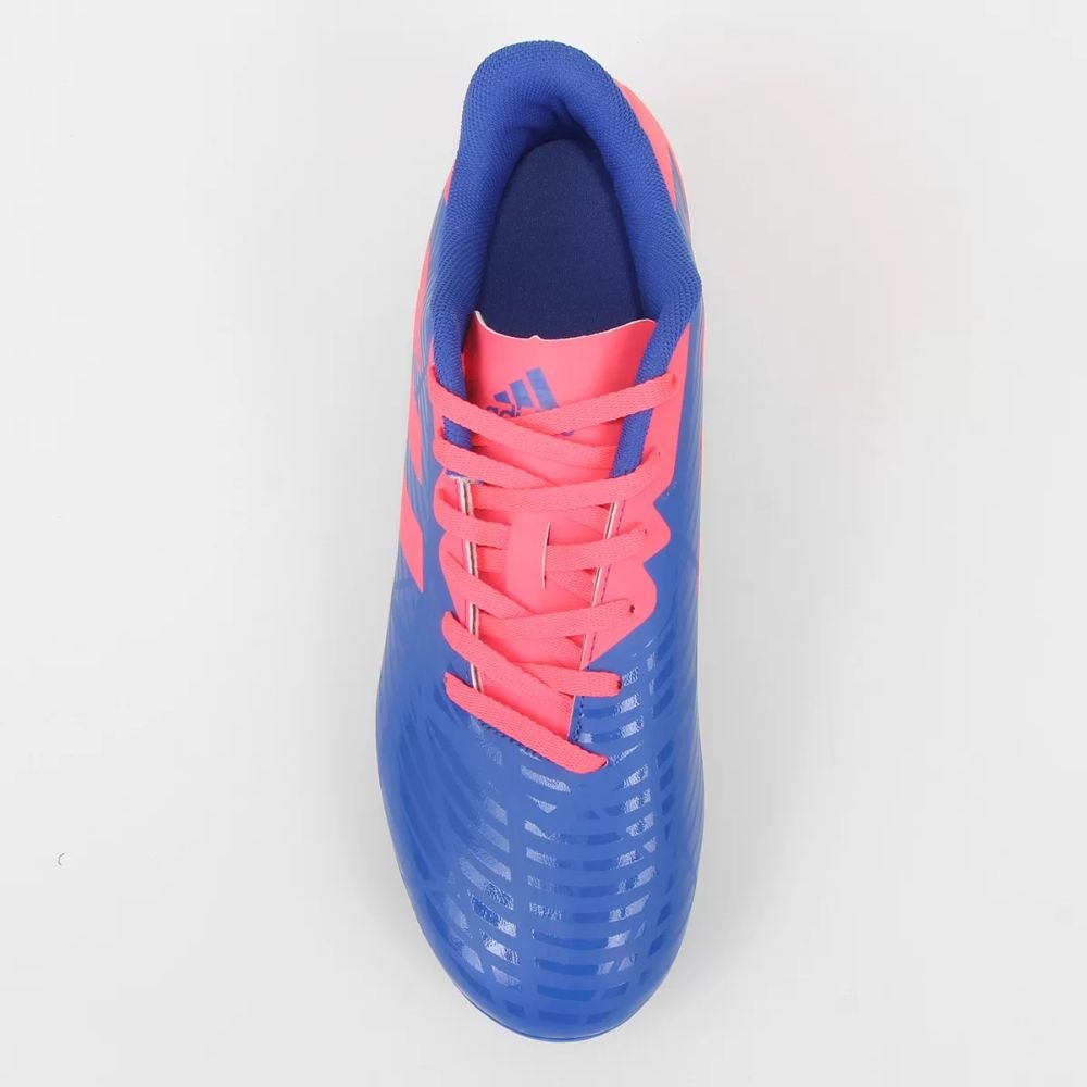 Chuteira Masculina Adulta Artilheira V Fg Campo Adidas Azul E Coral Multicores 2