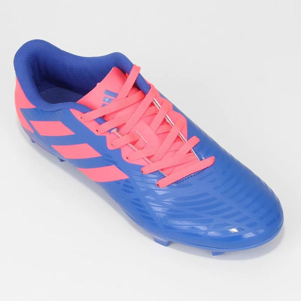 Chuteira Masculina Adulta Artilheira V Fg Campo Adidas Azul E Coral Multicores 6