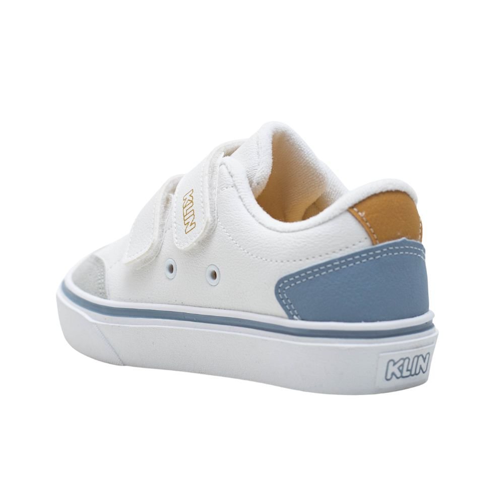 Tênis Infantil Casual Klin Branco E Azul Multicores 5