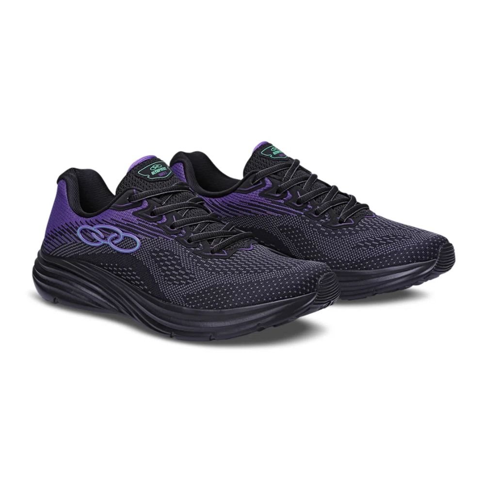 Tênis Running Feminino Index 3 Olympikus Preto E Roxo Preto 1