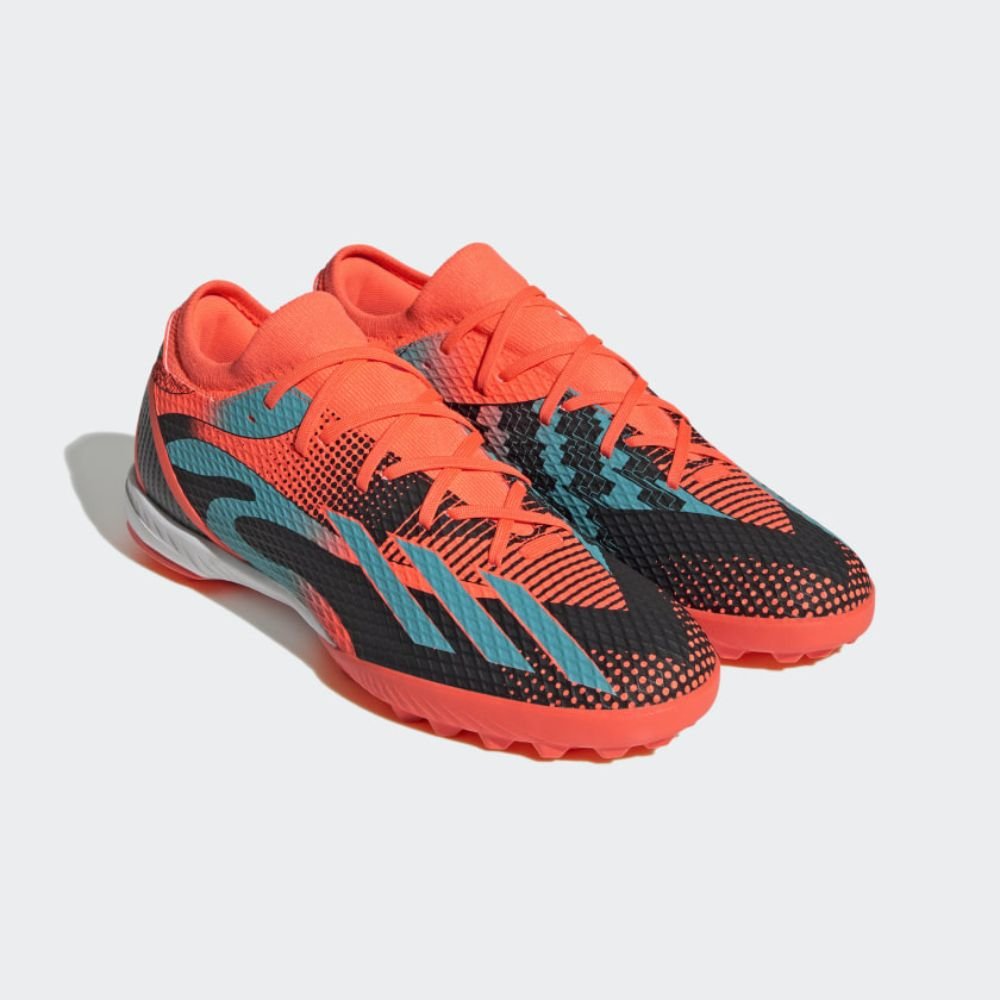 Chuteira Society Masculina X Speedportal Messi.3 Adidas Coral Laranja 5