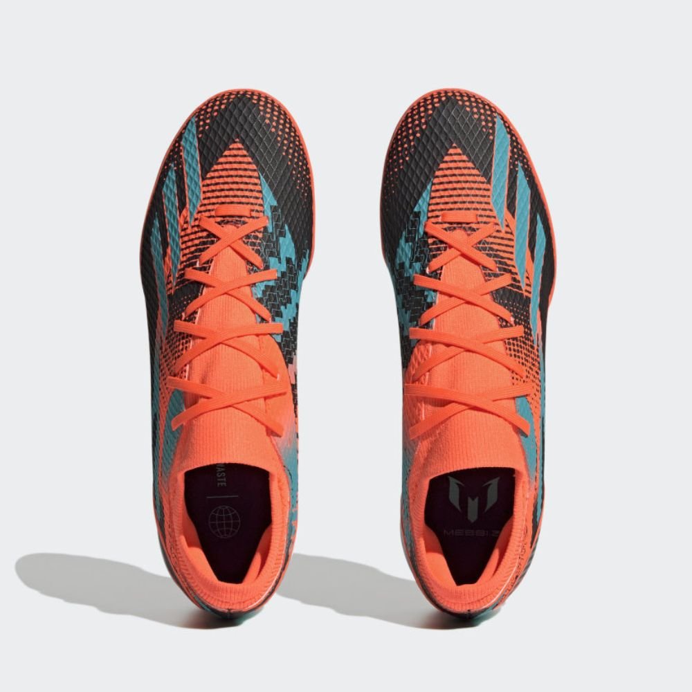 Chuteira Society Masculina X Speedportal Messi.3 Adidas Coral Laranja 6