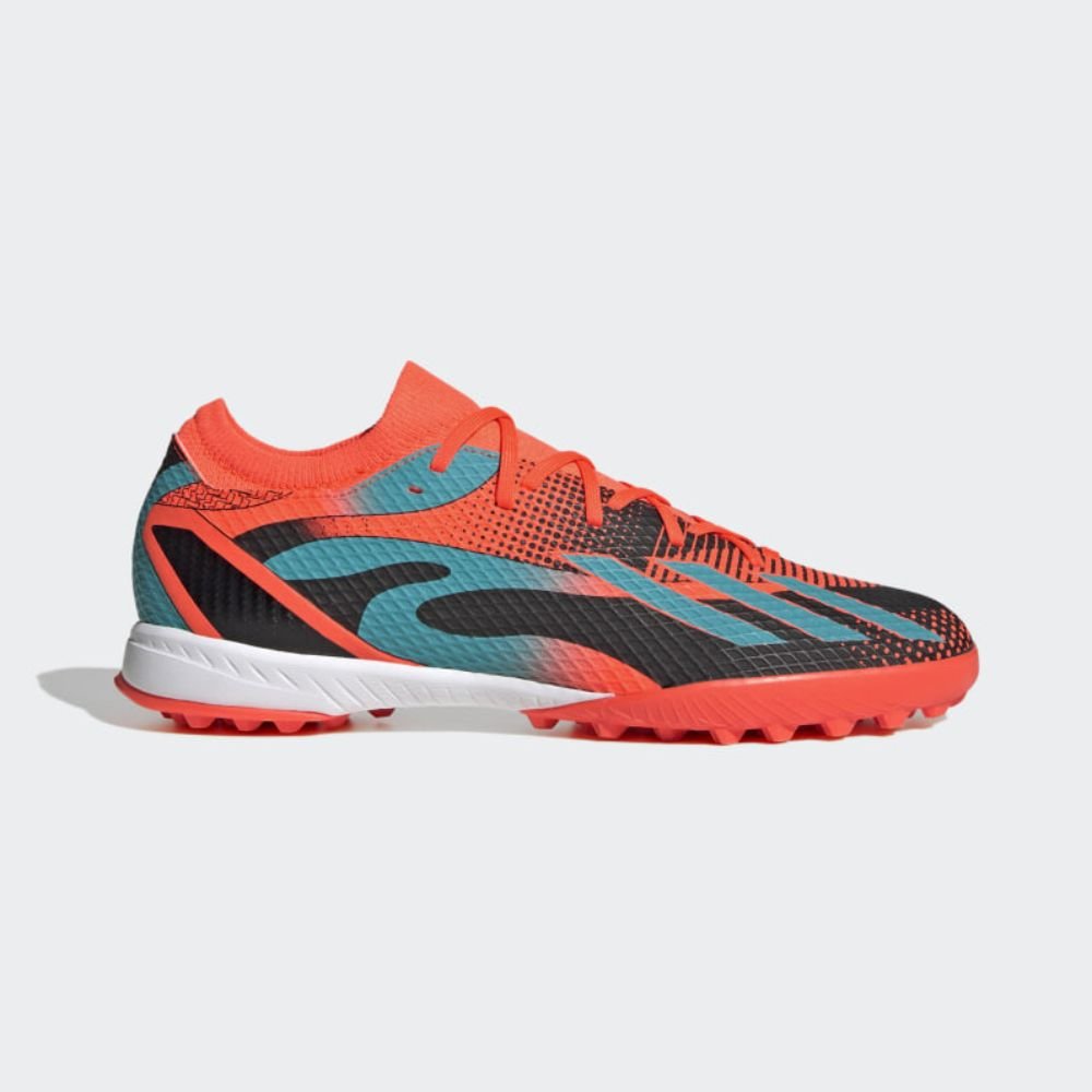 Chuteira Society Masculina X Speedportal Messi.3 Adidas Coral Laranja 9
