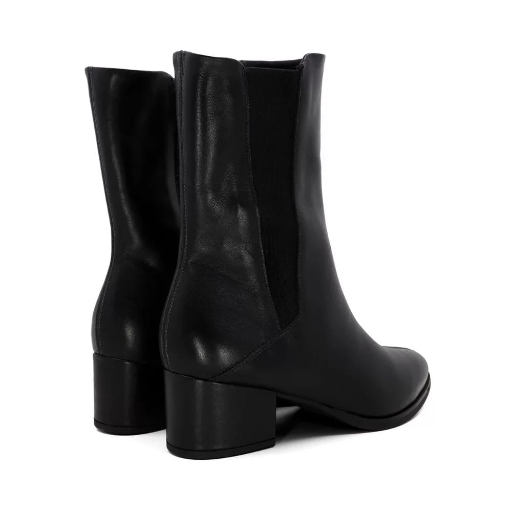 Bota Feminina Cano Médio Usaflex Preta Preto 3