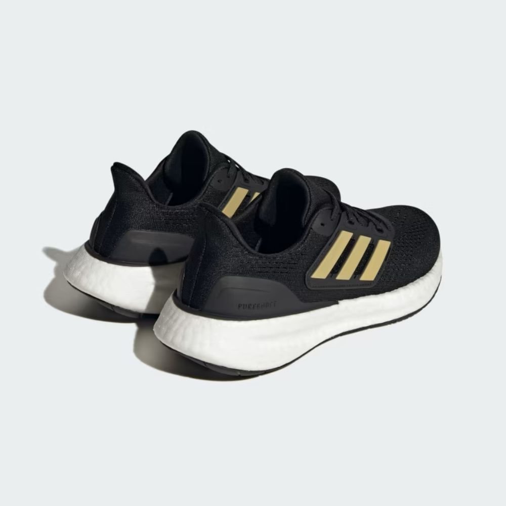 Tênis Running Feminino Pureboost 23 Adidas Preto E Dourado Preto 4