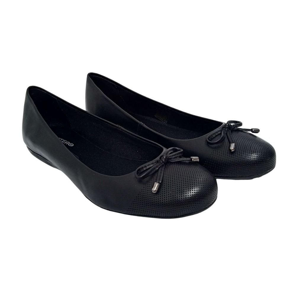 Sapatilha Feminino Bico Redondo Bottero Laço Preta Preto 2