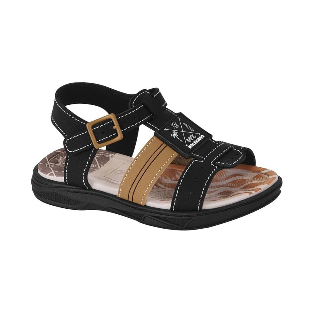 Sandalia Bebe Papete Molekinho  2140.750 Preto 1